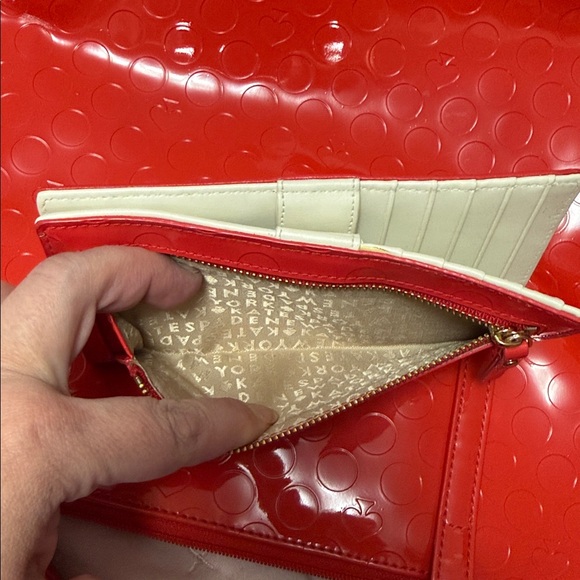 Kate Spade Glossy Red Tote W/ Matching Wallet NWT - Picture 12 of 17